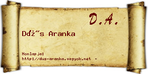 Dús Aranka névjegykártya