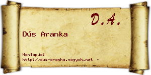 Dús Aranka névjegykártya