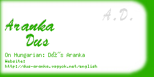 aranka dus business card